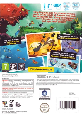 Rayman Origins box cover back
